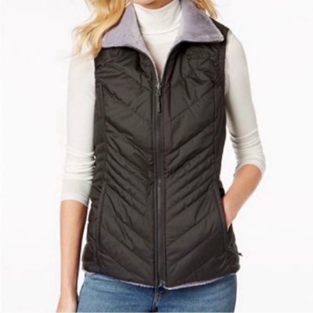 THE NORTH FACE MOSSBUD INSULATED REVERSIBLE VEST WOMEN'S -ASPHALT GREY/MID GREY - Picture 1 of 10